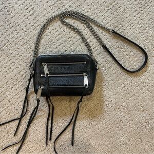 Rebecca Minkoff Black and Silver Cross-Body Bag